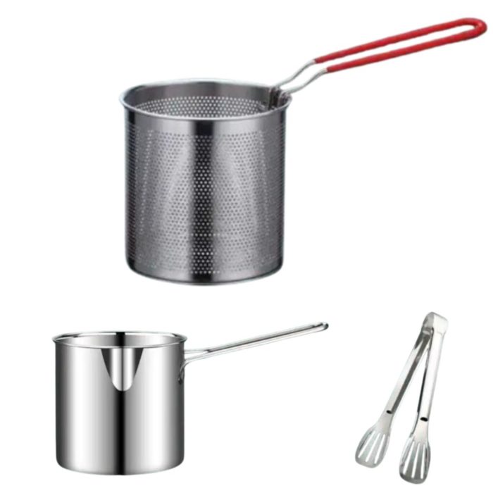Panier friteuse cylindrique en inox - Ensemble