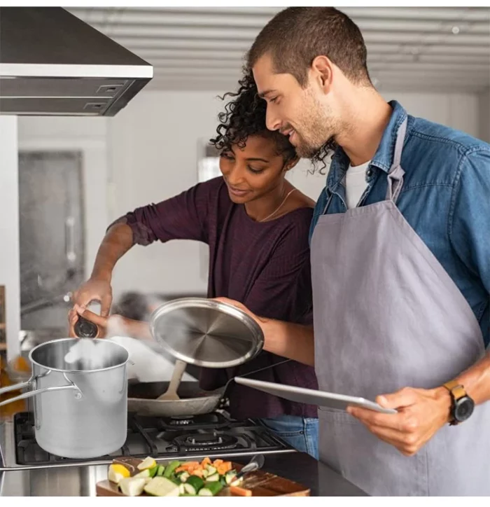 Panier friteuse cylindrique en inox - Ensemble