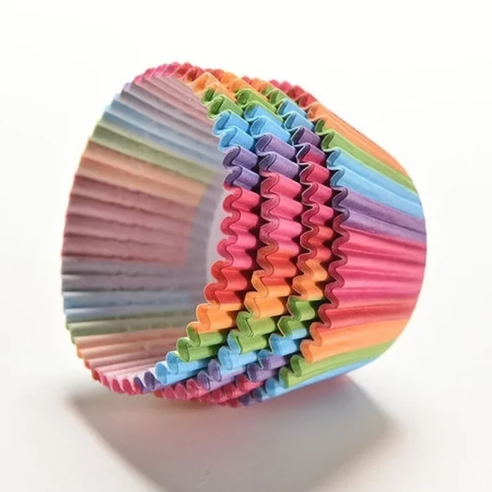 Moule à muffin en papier arc-en-ciel - Lot 100pcs