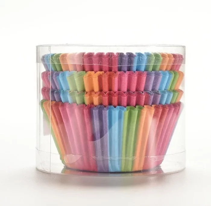 Moule à muffin en papier arc-en-ciel - Lot 100pcs