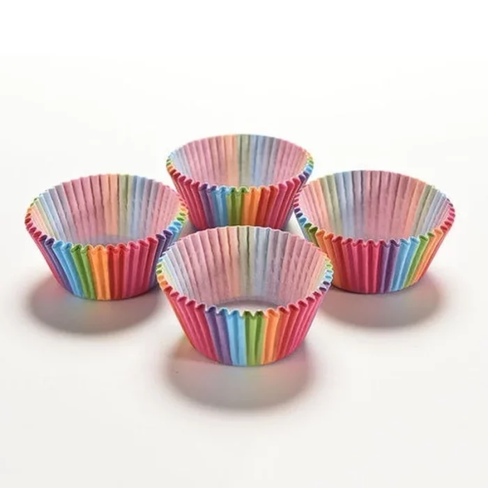 Moule à muffin en papier arc-en-ciel - Lot 100pcs