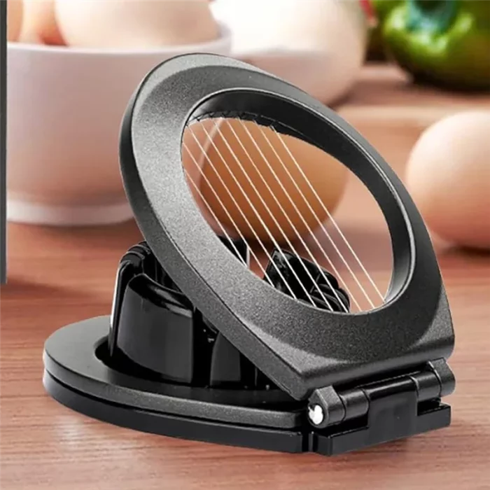 Coupe oeuf pliable 2-en-1 premium en métal