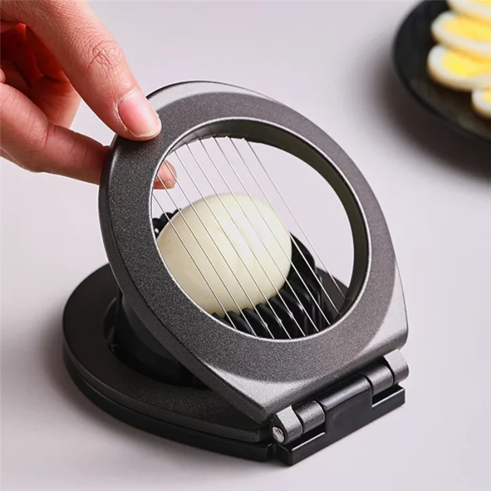 Coupe oeuf pliable 2-en-1 premium en métal