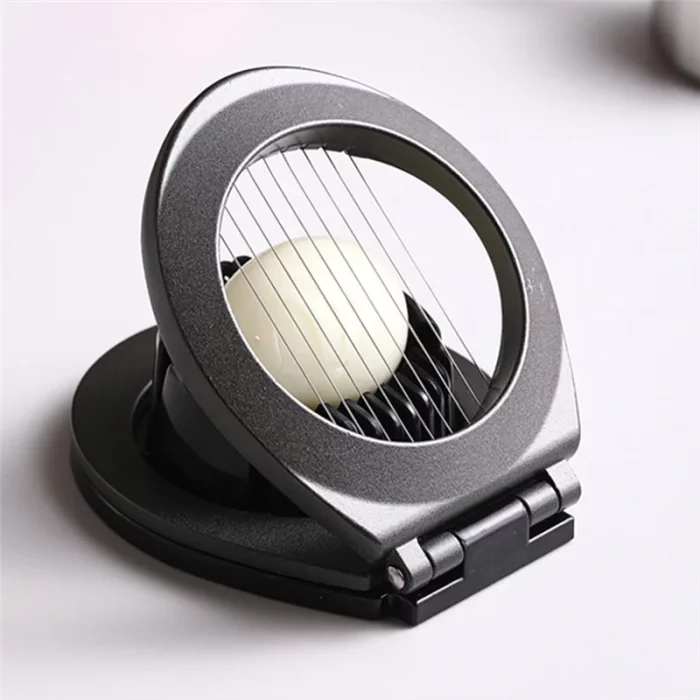Coupe oeuf pliable 2-en-1 premium en métal