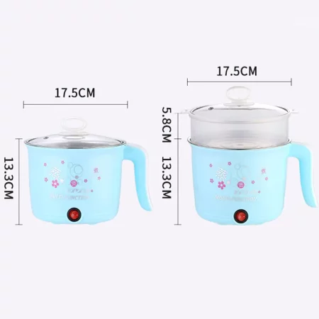 Autocuiseur, 450 W, 1,5 l, bleu, avec ou sans panier vapeur dimensions
