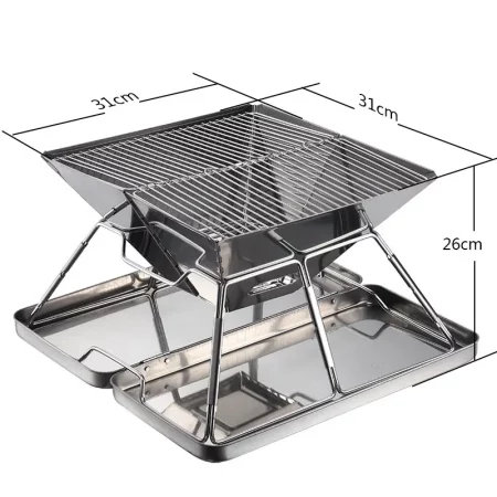 Barbecue portable, en acier inoxydable, pliable avec housse de protection dimensions