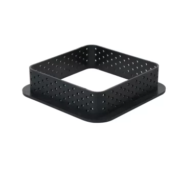 Cercle à tarte perforé en forme de carré noir 10 pièces.webp
