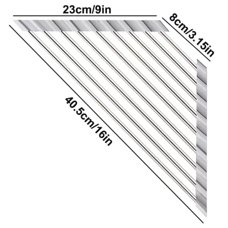 Égouttoir vaisselle triangulaire en acier inoxydable.webp