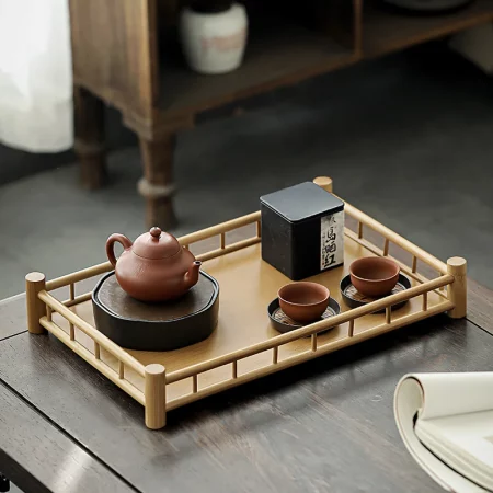 Plateau à thé style japonais en bambou.webp