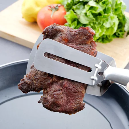 Pince cuisine flexi-spatule en acier inoxydable .webp