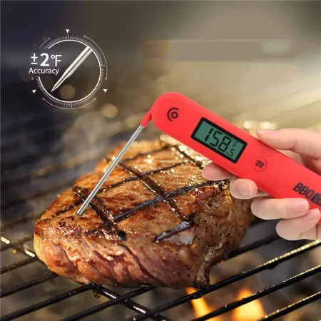 Thermomètre de cuisson, écran numérique, rouge durable